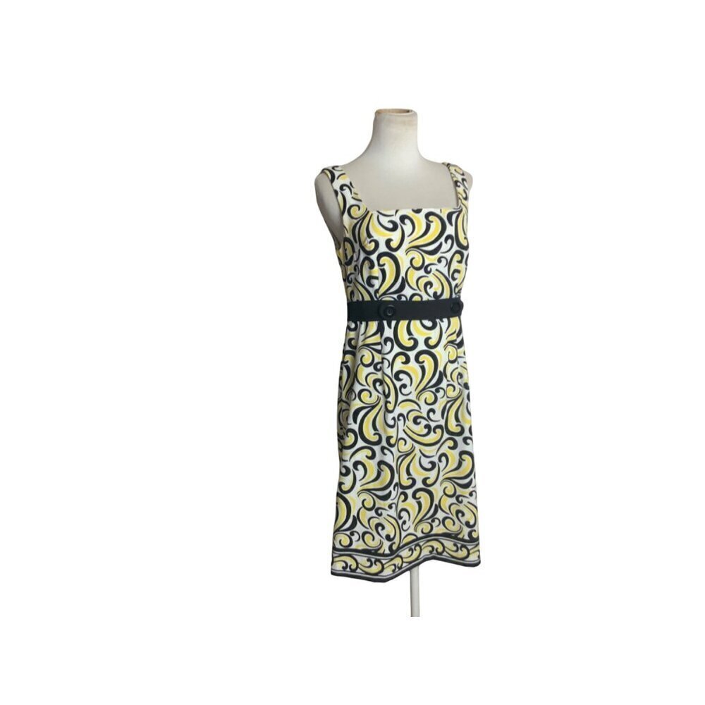 London Times Black & Yellow Dress. Size 8